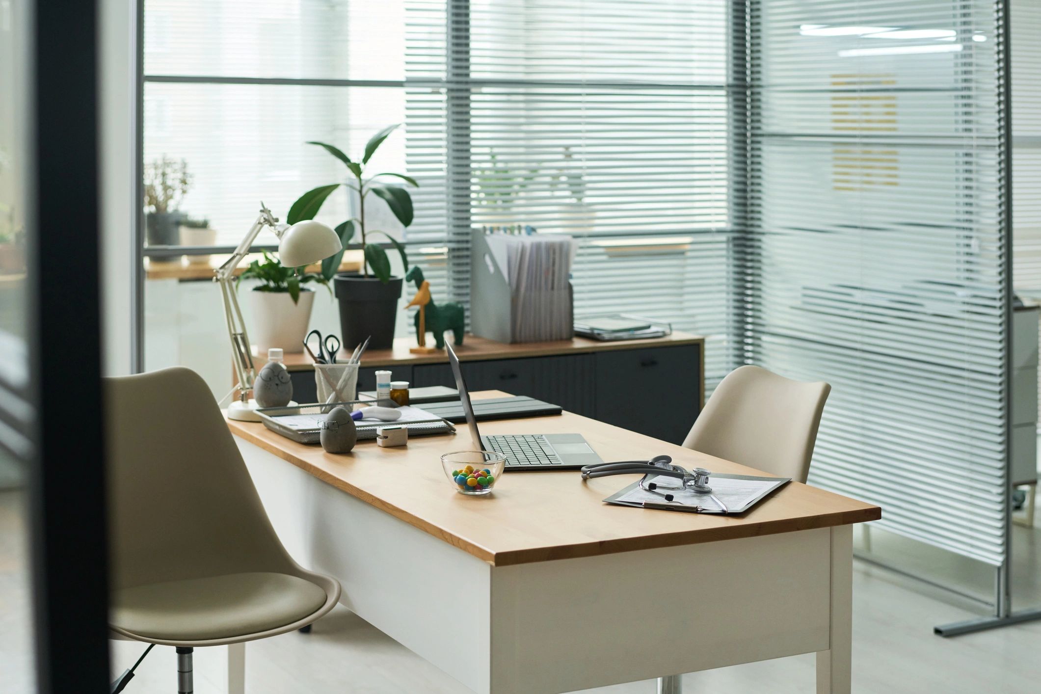 Professional office workspace representing website operations and data use